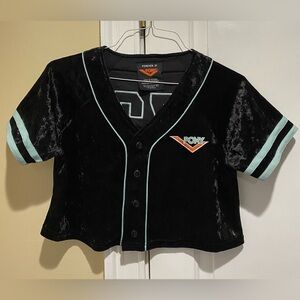 PONY x Forever 21 Official Black Velvet Women's Crop Top Jersey #72 Small